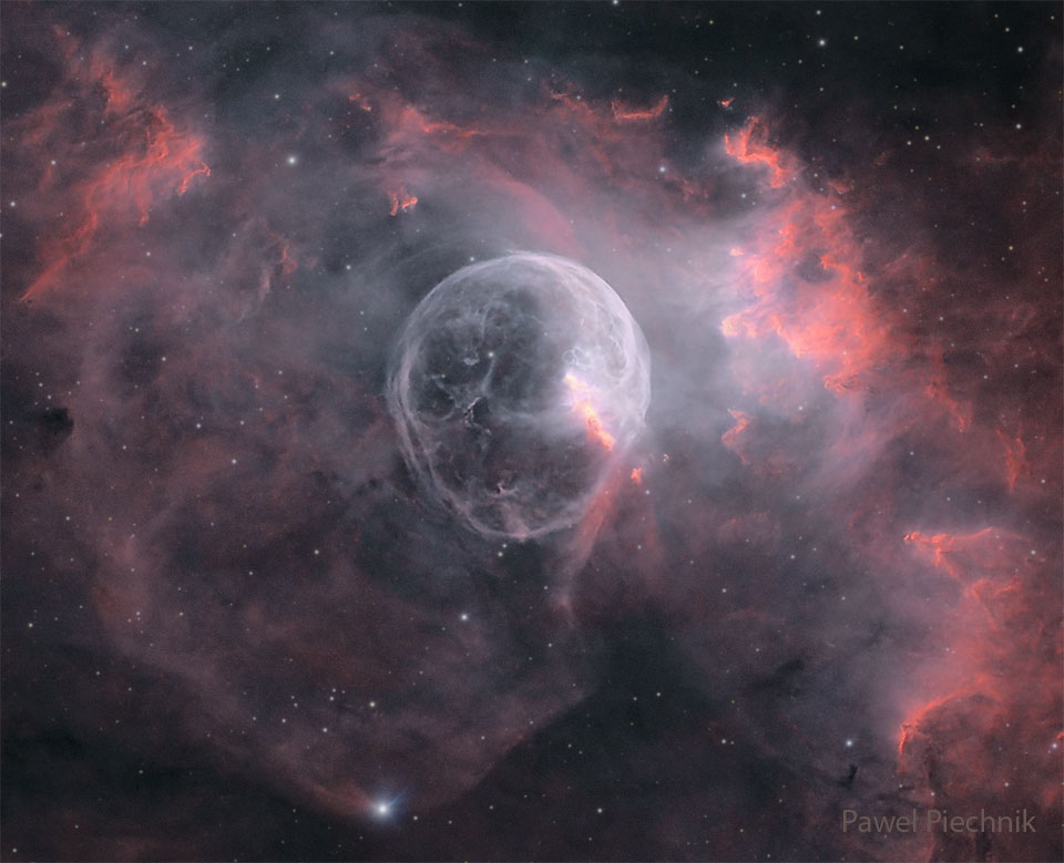 A starfield is shown with a big light bubble in 
the centre. To some, the bubble may resemble
a skull.
Please see the explanation for more detailed information.